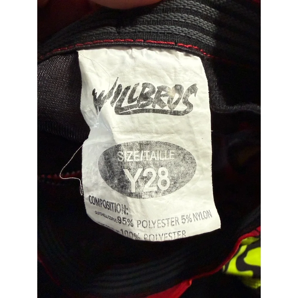 Willbros Youth Motocross Racing Pants Red Neon Yellow Black Size Y28 MX BMX